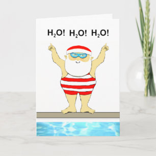 Cartes Pour Fêtes Annuelles Noël Nageur Drôle