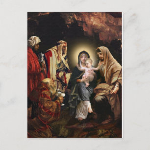 Cartes Pour Fêtes Annuelles Noël Nativité Scène Bébé Jésus Vintage