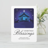Cartes Pour Fêtes Annuelles Noël Nativité Scène Chrétienne Bénédiction Chrétie (Debout devant)