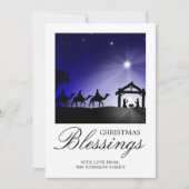 Cartes Pour Fêtes Annuelles Noël Nativité Scène Chrétienne Bénédiction Chrétie (Devant)