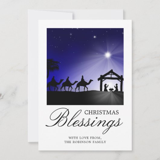 Cartes Pour Fêtes Annuelles Noël Nativité Scène Chrétienne Bénédiction Chrétie (Devant)