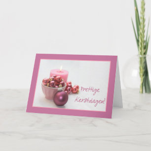 Cartes Pour Fêtes Annuelles noël néerlandais joyeux rose ornements noël c