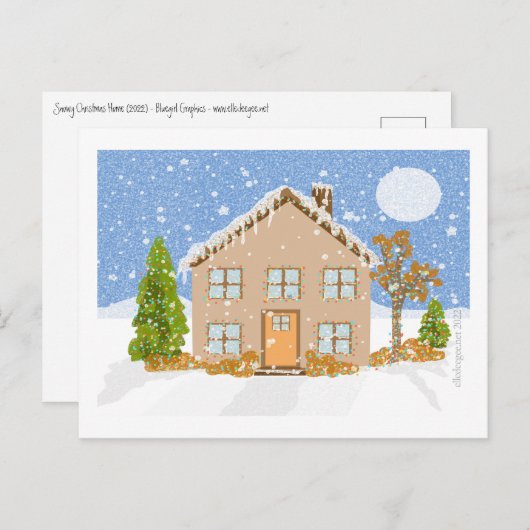 Cartes Pour Fêtes Annuelles Noël neige (Devant / Derrière)