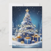 Cartes Pour Fêtes Annuelles Noël neige bleu blanc affaires do-it-yourself phot (Devant)