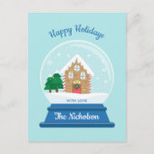 CARTES POUR FÊTES ANNUELLES NOËL NEIGE GLOBE (Devant)