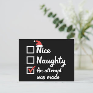 Cartes Pour Fêtes Annuelles Noël Nice Naughty Tentative A Été Fait Noël
