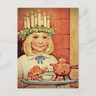 Cartes Pour Fêtes Annuelles Noël Nisse et Lucia Day Karin