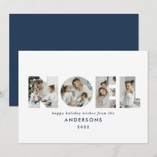 Cartes Pour Fêtes Annuelles Noel Noël bold moderne 4 photo simple Holiday