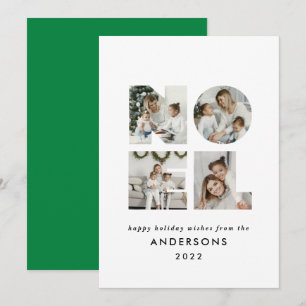 Cartes Pour Fêtes Annuelles Noel Noël bold moderne 4 photo simple Holiday