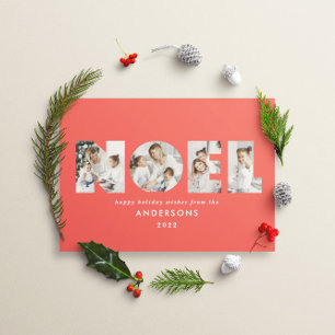 Cartes Pour Fêtes Annuelles Noel Noël bold moderne 4 photo simple Holiday