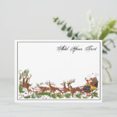 Cartes Pour Fêtes Annuelles Noël Noël Noël Père Noël Sleigh Reindeer frontière (Debout devant)