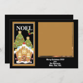 Cartes Pour Fêtes Annuelles Noel Noël Salutation Gingerbread Maison Photo (Devant / Derrière)