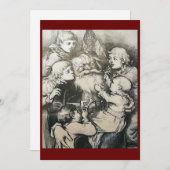 Cartes Pour Fêtes Annuelles Noël Noël Thomas Nast Harpers 1880 (Devant / Derrière)