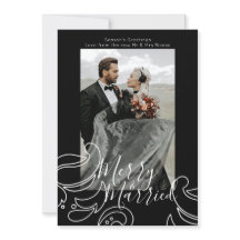 Noël noir blanc Merry et marié