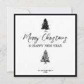 Cartes Pour Fêtes Annuelles Noël Noir & Blanc Noël Pin Russe Arbre (Devant)