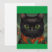 Cartes Pour Fêtes Annuelles Noël noir chat cadeau sweatshirt (Devant / Derrière)