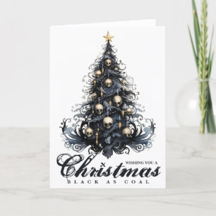Cartes Pour Fêtes Annuelles Noël noir comme crâne gothique arbre de Noël