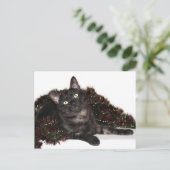 Cartes Pour Fêtes Annuelles Noël noir de chat de fumée (Debout devant)