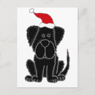 Cartes Pour Fêtes Annuelles Noël noir drôle de chien de Terre-Neuve