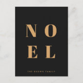 Cartes Pour Fêtes Annuelles Noel noir et or | Noël tendance et élégant (Devant)