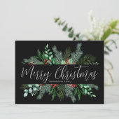 Cartes Pour Fêtes Annuelles Noël noir verdoyant (Debout devant)