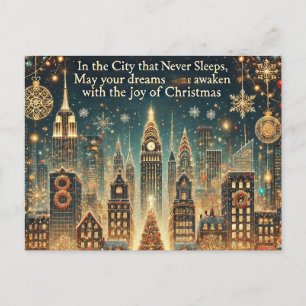 Cartes Pour Fêtes Annuelles Noël nostalgique à New York - Vacances iconiques
