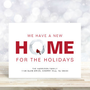 Cartes Pour Fêtes Annuelles Noël Nouveau Accueil Cardinal Rouge Déménagement