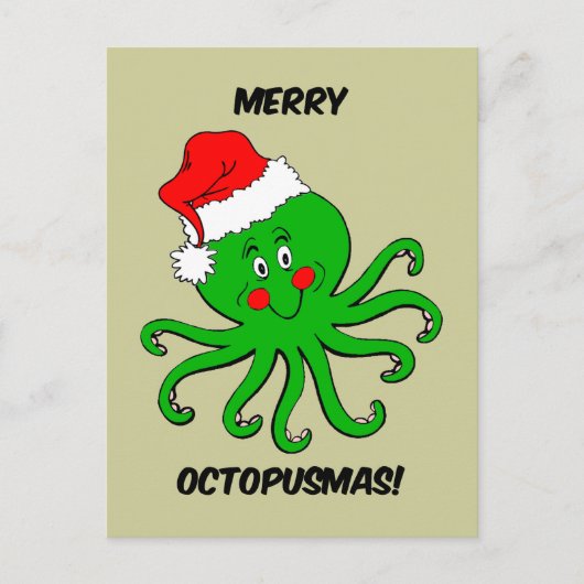 Cartes Pour Fêtes Annuelles Noël octopique (Devant)