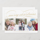 Cartes Pour Fêtes Annuelles Noël | Or/Blanc (Devant / Derrière)