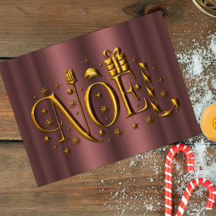 Cartes Pour Fêtes Annuelles Noël Or Rose Moderne de Noël