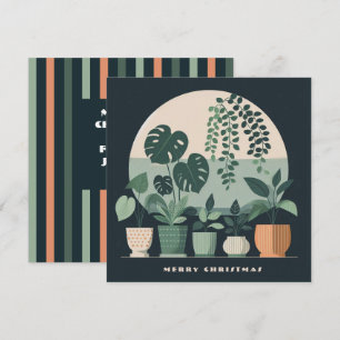 Cartes Pour Fêtes Annuelles Noël Orange Green Pots Plantes