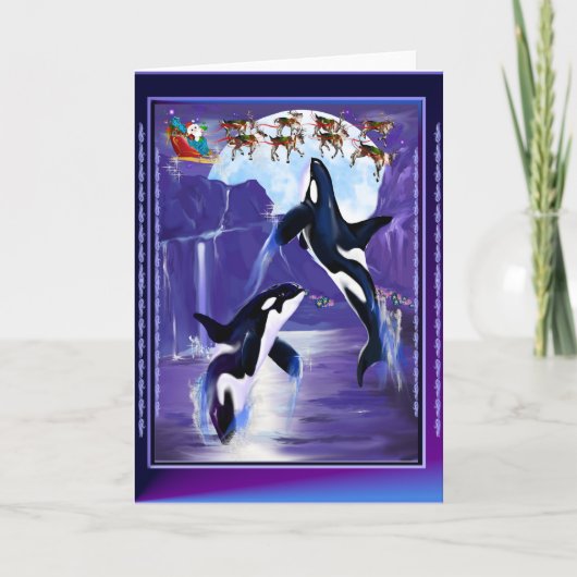 Cartes Pour Fêtes Annuelles Noël Orca (Devant)