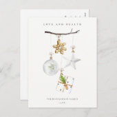 Cartes Pour Fêtes Annuelles Noël Ornements Star Cookie Chime Aimer Santé (Devant / Derrière)