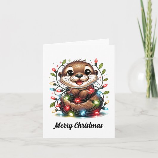 Cartes Pour Fêtes Annuelles Noël Otter (Devant)