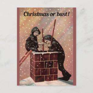 Cartes Pour Fêtes Annuelles Noël Ou Poussière, Garçon Chimney Balayage Antique