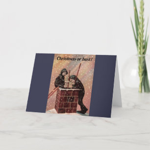 Cartes Pour Fêtes Annuelles Noël Ou Poussière, Garçon Chimney Balayage Antique