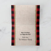 Cartes Pour Fêtes Annuelles Noël Ours rustique Farmhouse Nom de famille (Intérieur)