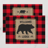 Cartes Pour Fêtes Annuelles Noël Ours rustique Farmhouse Nom de famille (Devant / Derrière)