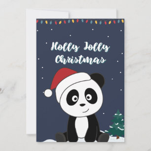 Cartes Pour Fêtes Annuelles Noël Panda Neige Animaux d'hiver Pandas Fêtes