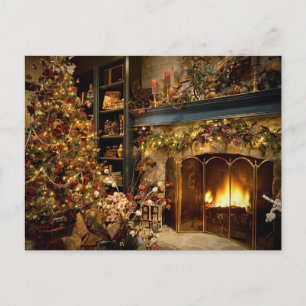 Cartes Pour Fêtes Annuelles Noël par la cheminée