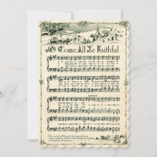 Cartes Pour Fêtes Annuelles Noël, Partition Vintage, Personnalisé