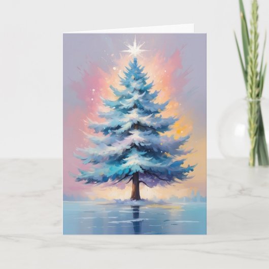Cartes Pour Fêtes Annuelles Noël Pastel simple avec orange rose violet (Devant)