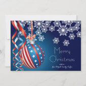 Cartes Pour Fêtes Annuelles Noël patriotique bleu (Devant)