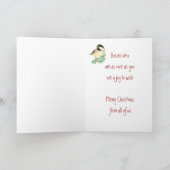 Cartes Pour Fêtes Annuelles Noël, Patron, Du Groupe Chickadee Bird (Intérieur)