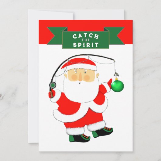 Cartes Pour Fêtes Annuelles Noël Pêche (Devant)