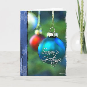 Cartes Pour Fêtes Annuelles Noël peint Ampoule-Bleu