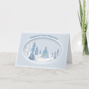 CARTES POUR FÊTES ANNUELLES NOËL - PENSEZ À VOUS - NEIGE/ARBRE/PITTORESQUE