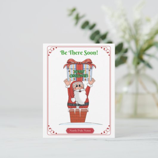 Cartes Pour Fêtes Annuelles Noël père Noël (Debout devant)