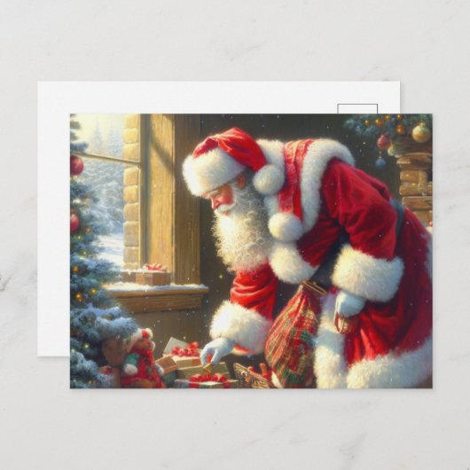 Cartes Pour Fêtes Annuelles Noël Père Noël 3 (Devant / Derrière)