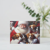 Cartes Pour Fêtes Annuelles Noël Père Noël avec Chiens 2 (Debout devant)